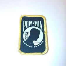 POW MIA Patch Not  Forgotten Black Yellow Border 3 Inch Biker Patch picture