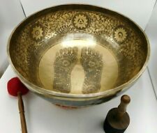 22 Inch Buddha Feet en-carved Buddhist Singing Bowl -Singing Bowl for Meditation picture