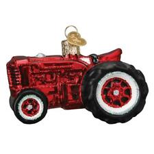 Old Farm Tractor Glass Ornament Old World Christmas New In Box   picture