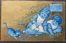 Demorest's Illustrated  Monthly Magazine  -Victorian Trade Card- Kitten 1880s picture