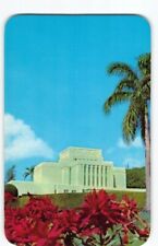 1950s Mormon Temple Laie Hawaii~Chrome Max Basker Postcard Pre-Statehood LDS -L1 picture