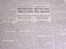 1939 MAY 29 NEW YORK TIMES - REICH CHURCH HEAD DEFIED BY PASTORS - NT 6848 picture
