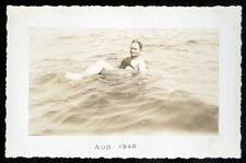 Vintage Photo MAN FLOATS ON INNER TUBE IN LAKE Gay Interest 1940 02 picture