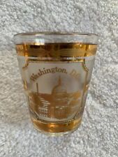 Washington, DC SHOT GLASS Culver MCM 22kt Gold Mid Century Modern Made in USA  picture