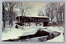 Austinburg Ohio Ashtabula Eaglville Bridge Forman Road Mill Creek Postcard 1950s picture