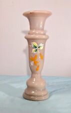 Vintage Bristol Glass Bud Vase Hand Blown Hand Painted Flowers 5 in Tall England picture
