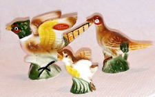 Vintage Miniature Bone China Pheasant Family Figurines Set of 3 Game Bird Japan picture
