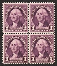 1932 George Washington  91 year old 3 Cent US Postage Stamp Block of 4 MINT picture