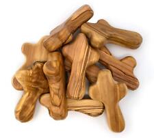 Certified Holy Land Olive Wood Handheld Comfort Cross from Israel. Small, 2.7... picture