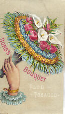 c.1880s Sorg’s Bouquet Plug Tobacco Hand Flowers Victorian Trade Card VTC picture