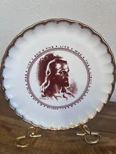 W S George Jesus Plate 22 kt Gold Trim Christ Religious Plate from 1941 Artist picture