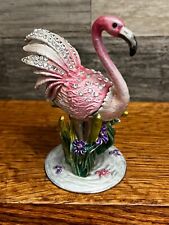 Jere Luxury Gifts Pink Flamingo Bejeweled Enameled Trinket Box picture