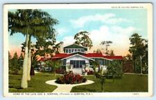 SEBRING, Florida FL ~ Late GEORGE SEBRING'S Home Highlands County 1930s Postcard picture
