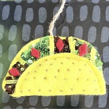Taco Felt Ornament • Mexico Texas Spicy Mexican Food Cheese Burrito Chef Patch picture