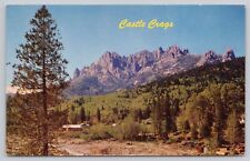 Castle Crags State Park California, Pinnacles Scenic View, Vintage Postcard picture