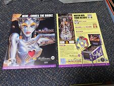 2 1991 WMS FACTORY ORIGINAL BRIDE OF PINBOT  PINBALL PROMO FLYERS UNCIRCULATED picture