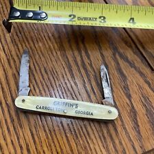 Vintage Griffin’s Department Store Carrollton Ga Curlee Clothes Adv Pocket Knife picture