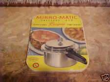 1947 MIRRO-MATIC PRESSURE PAN RECIPES ETC BOOKLET picture