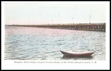 C.1910s Hampton Beach NH River Bridge Longest Unused New Hampshire Postcard 556 picture
