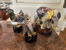 Hand painted Elephant and 2 Birds picture