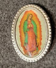 Silver Our Lady of Guadalupe Photo Lapel Pin (2 Pieces) 23mm height picture