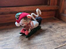 Annalee Dolls Christmas Mouse on a Green Sled 1997 picture