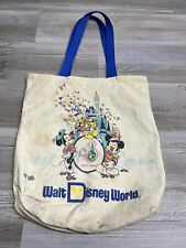 Vintage 80s Walt Disney World Canvas Tote Bag Mickey Minnie Magic Kingdom Daisy picture
