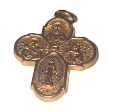 Gold Colored Small Christianity Religious Scenes Pendant Marked With “M” On Back picture