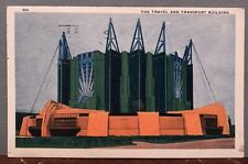 Vintage 1933 Linen Postcard - Travel & Transport Bldg - Chicago World’s Fair 504 picture