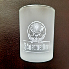 Set of 4 Jagermeister Logo Frosted Glass Shot Glasses  1.5 oz Quality Authentic picture