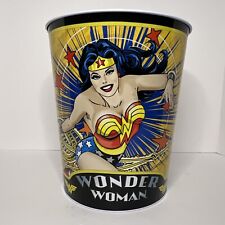 Vintage Collectible Wonder Woman Tin Waste Basket Mint Condition 10”x 9” No Rust picture