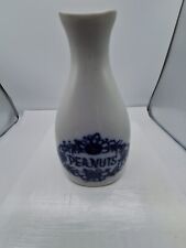 Porsgrund Norway Peanut Shaker Vase Jar White Blue  Viking Cruisers Ceramic picture