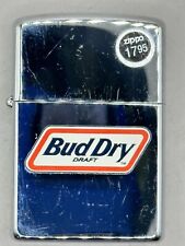 Vintage 1993 Bud Dry Draft Chrome Zippo Lighter NEW picture