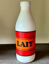 Egizia Milk Glass Bottle Lait Vintage Italy 1970s Pop Art Design 10