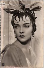 JACQUELINE DELUBAC Photo RPPC Postcard French Film Actress *STICKER on Front picture