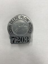 Vintage John Deere Plow Works Factory #7203 Employee ID Pinback Badge Antique picture
