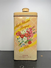 Vintage Byron APPLE BLOSSOM BOUQUET Talcum Powder Floral Tin  picture
