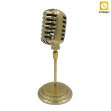 Retro Microphone Figurine Aluminum Decoration Gift For A Singer Music Teacher picture