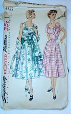 Vintage Simplicity Pattern 4327  One-piece Dress and Stole  Size 16 Used picture