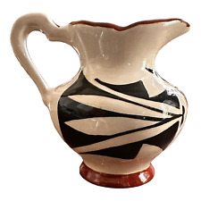 Authentic Acoma Pueblo New Mexico Pottery Mini Pitcher Signed by Artist 3