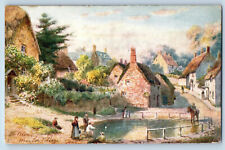 Oxfordshire England Postcard Wroxton Village 1907 Posted Oilette Tuck Art picture