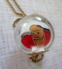 VINTAGE CHINESE  REVERSE PAINTED GLASS BALL Necklace Old Man picture