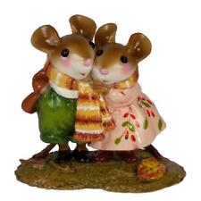 Wee Forest Folk LOVER'S KNOT FALL, WFF# M-456, Mouse Couple with Scarf picture