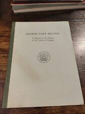 1958 Vintage Booklet: George Fort Milton A Register Of His Papers picture