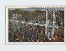 Postcard Suspension Bridge Over the Royal Gorge Canon City Colorado USA picture