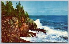 Bar Harbor Maine Otter Cliff Scenic Coastline Chrome Cancel WOB Postcard picture