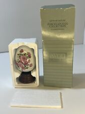 1988 Handcrafted Avon Summer Roses Porcelain Egg With Stand And Box picture