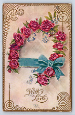 Vintage Postcard With Love Romantic 1909 picture