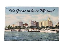 It's Great To Be In Miami Florida Vintage Unposted Linen Postcard picture