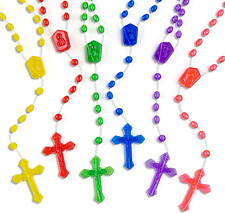 120 Pcs Plastic Rosary, 17 Inch Bulk Rosaries Prayer Plastic Rosary Beads Assort picture